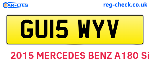 GU15WYV are the vehicle registration plates.