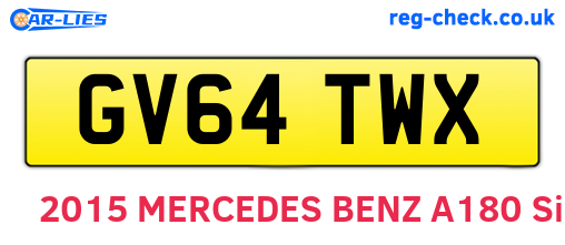 GV64TWX are the vehicle registration plates.