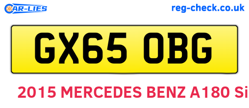 GX65OBG are the vehicle registration plates.