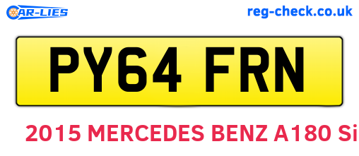 PY64FRN are the vehicle registration plates.
