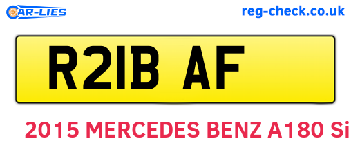 R21BAF are the vehicle registration plates.