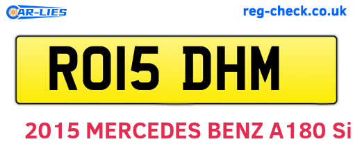 RO15DHM are the vehicle registration plates.