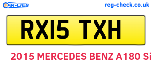 RX15TXH are the vehicle registration plates.