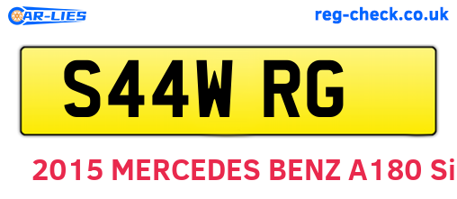 S44WRG are the vehicle registration plates.