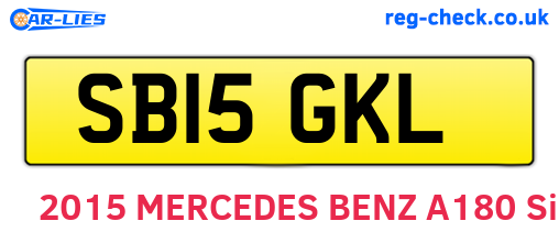 SB15GKL are the vehicle registration plates.