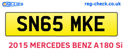 SN65MKE are the vehicle registration plates.