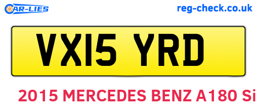VX15YRD are the vehicle registration plates.