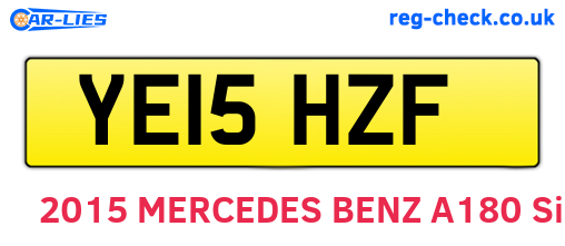 YE15HZF are the vehicle registration plates.