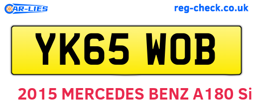 YK65WOB are the vehicle registration plates.