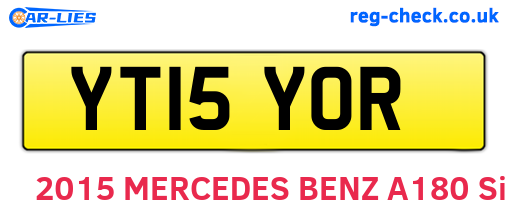 YT15YOR are the vehicle registration plates.