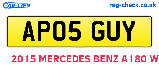 AP05GUY are the vehicle registration plates.