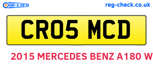 CR05MCD are the vehicle registration plates.
