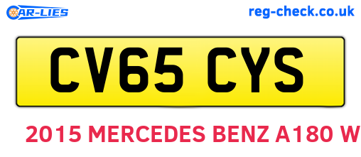 CV65CYS are the vehicle registration plates.