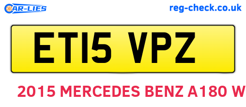 ET15VPZ are the vehicle registration plates.