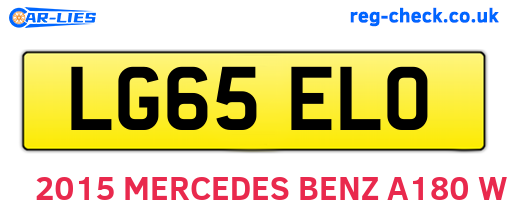 LG65ELO are the vehicle registration plates.