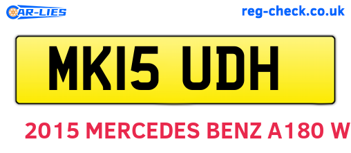 MK15UDH are the vehicle registration plates.