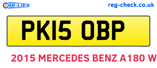 PK15OBP are the vehicle registration plates.