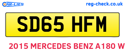 SD65HFM are the vehicle registration plates.