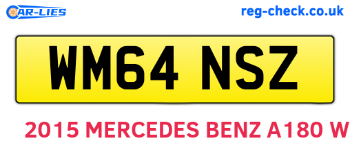 WM64NSZ are the vehicle registration plates.