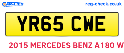 YR65CWE are the vehicle registration plates.