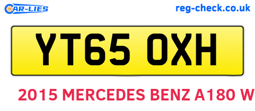 YT65OXH are the vehicle registration plates.