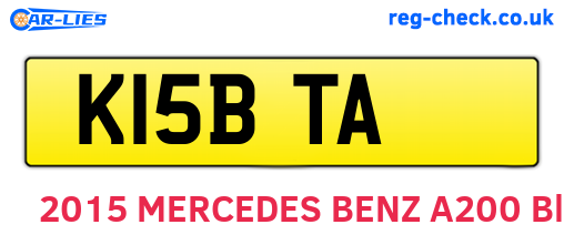K15BTA are the vehicle registration plates.