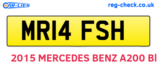 MR14FSH are the vehicle registration plates.