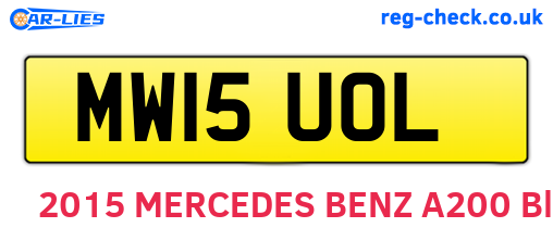 MW15UOL are the vehicle registration plates.