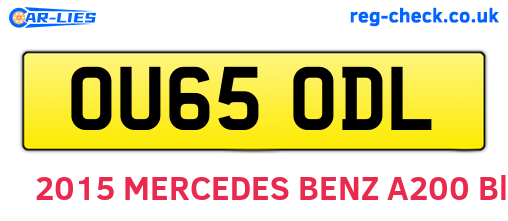 OU65ODL are the vehicle registration plates.