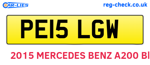 PE15LGW are the vehicle registration plates.