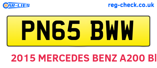 PN65BWW are the vehicle registration plates.