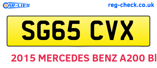 SG65CVX are the vehicle registration plates.