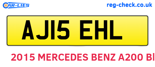 AJ15EHL are the vehicle registration plates.