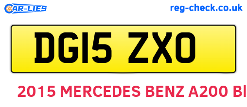 DG15ZXO are the vehicle registration plates.
