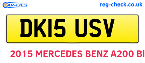 DK15USV are the vehicle registration plates.