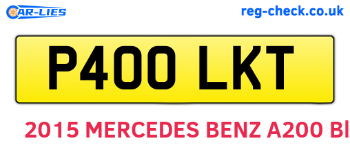 P400LKT are the vehicle registration plates.