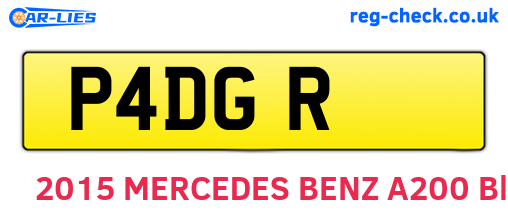 P4DGR are the vehicle registration plates.