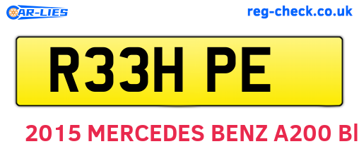 R33HPE are the vehicle registration plates.