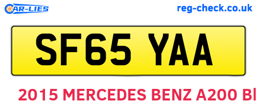 SF65YAA are the vehicle registration plates.