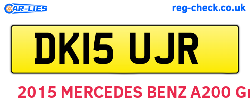 DK15UJR are the vehicle registration plates.