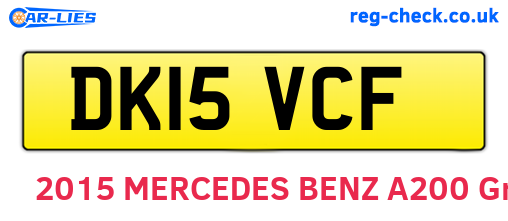 DK15VCF are the vehicle registration plates.