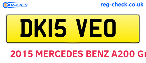 DK15VEO are the vehicle registration plates.