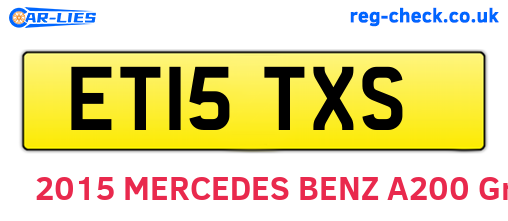 ET15TXS are the vehicle registration plates.