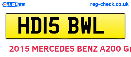 HD15BWL are the vehicle registration plates.