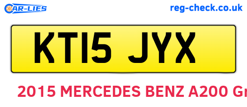 KT15JYX are the vehicle registration plates.
