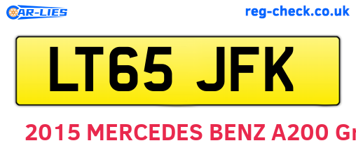 LT65JFK are the vehicle registration plates.