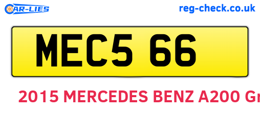 MEC566 are the vehicle registration plates.