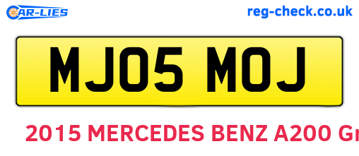 MJ05MOJ are the vehicle registration plates.