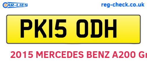 PK15ODH are the vehicle registration plates.