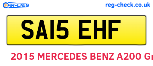 SA15EHF are the vehicle registration plates.